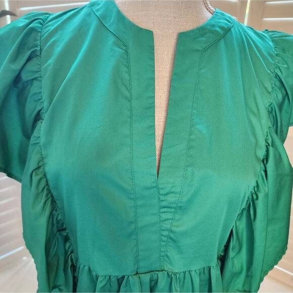 KASIA NEW GREEN RUFFLE BLOUSE SIZE SMALL RETAIL $112 - Picture 3 of 7